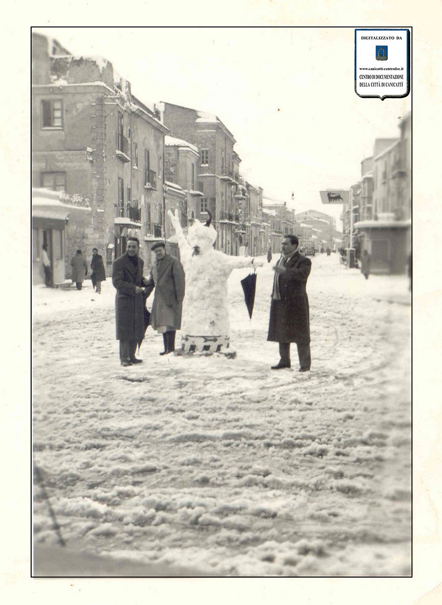 Canicattì · neve del 1954 · fotografia 1